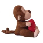 Cute 15 Inch Brown Smiley Monkey with Beautiful Red Heart